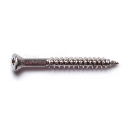 Midwest Fastener Deck Screw, #7 x 1-5/8 in, 18-8 Stainless Steel, Trim Head, Square Drive, 30 PK 30686